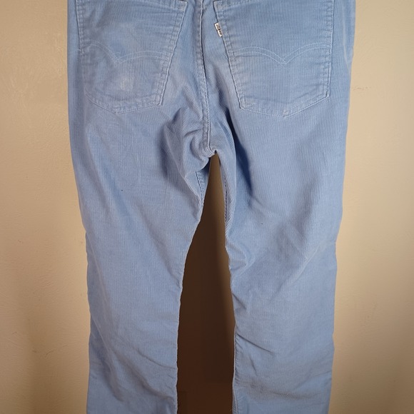 Levis Vintage 517 Sky Blue Corduroy Straight Bootcut Pants White Tab Retro 33 - Picture 3 of 10